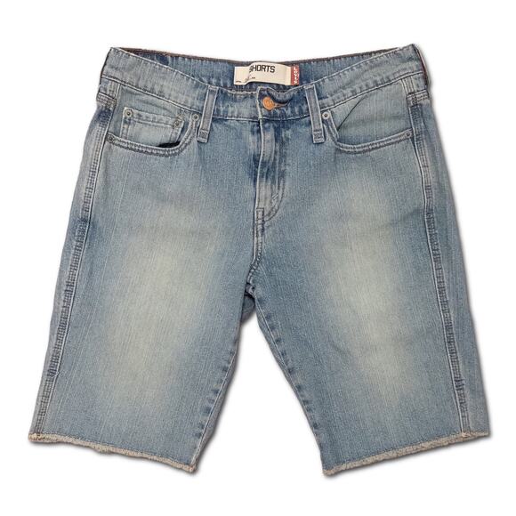 Levi’s 515 Denim Jean Shorts - Women's Size 8 - Light Wash Raw Edge Cut-Offs - Picture 1 of 4